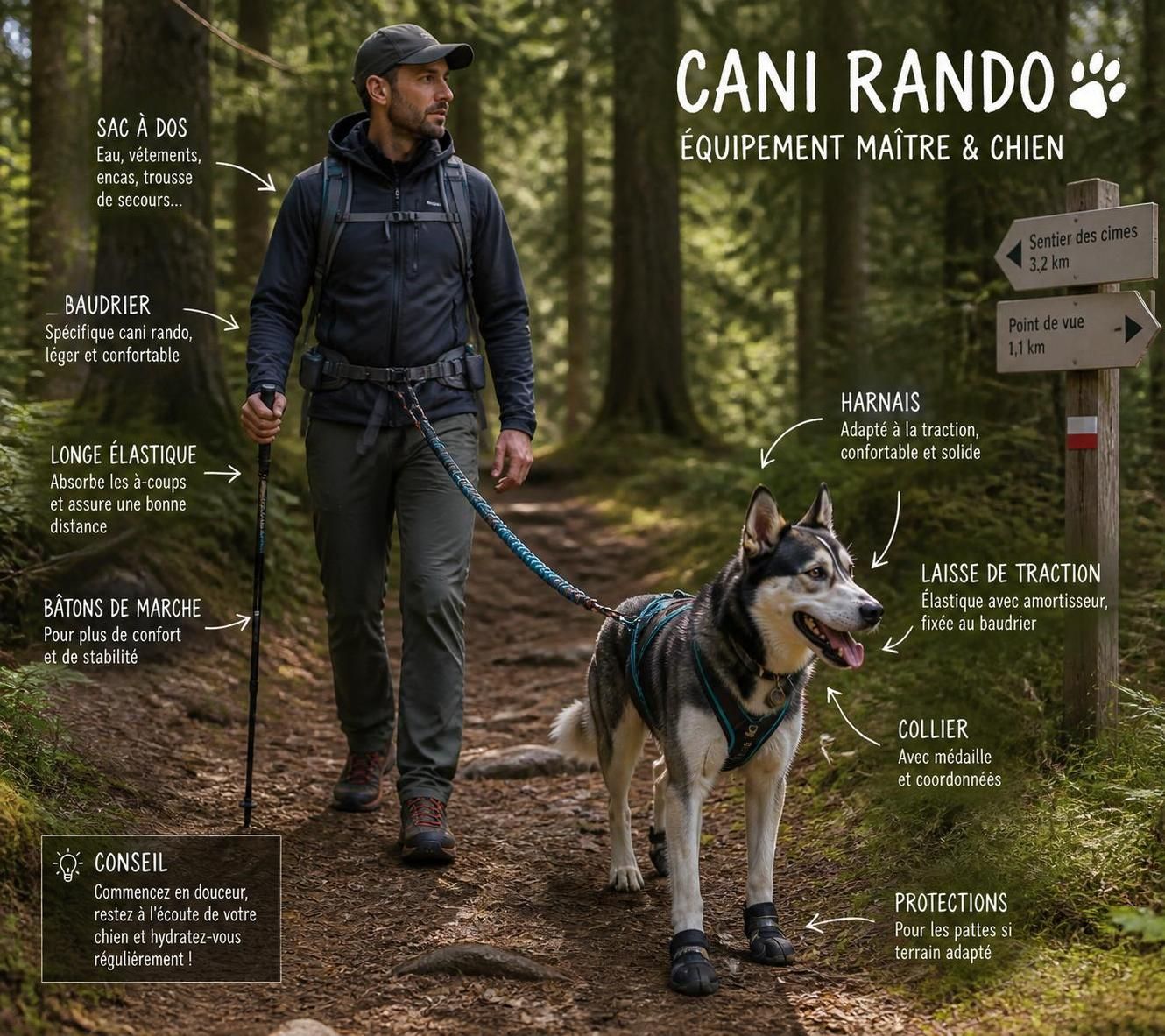 découvrez les règles essentielles à respecter pour profiter pleinement d'une cani rando en toute sécurité avec votre chien et garantir une balade agréable pour vous deux.
