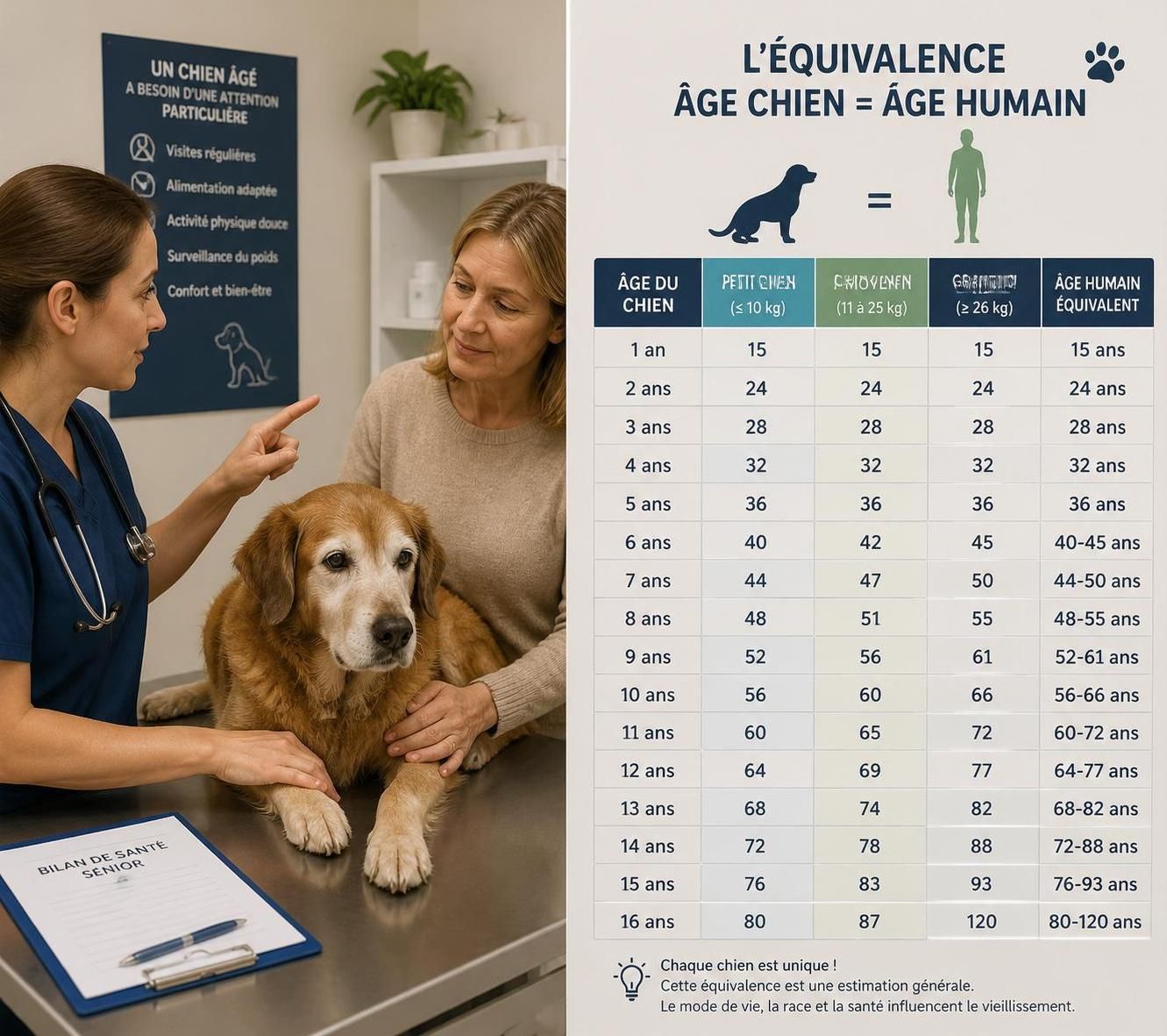 découvrez comment calculer l’âge de votre chien en années humaines pour mieux comprendre sa santé et adapter ses soins au quotidien.